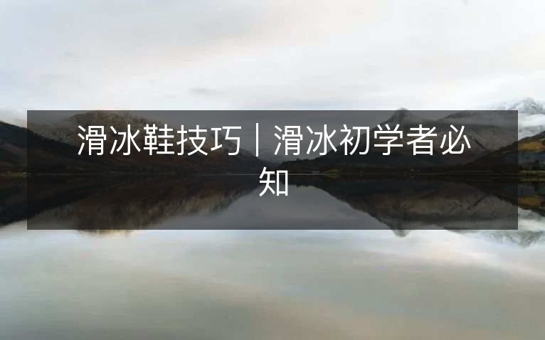 滑冰鞋技巧 | 滑冰初学者必知 滑冰鞋技巧 | 滑冰初学者必知